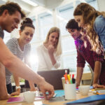Graphic designers in a meeting at the office